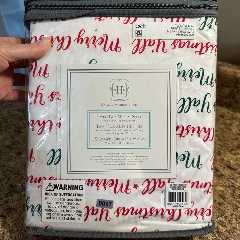 Modern Southern Home Merry Christmas Y'all Microfiber Twin Sheet Set